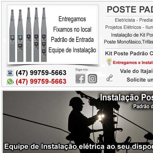 poste padrão celesc balneário camboriú praia brava ilhota gaspar itapema porto belo meia praia bombinhas bifásico+mono ligação de luz 7