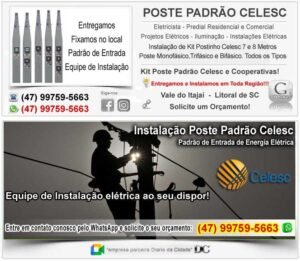 poste padrão celesc blumenau indaial brusque tijucas estaleiro estaleirinho taquaras bc sc parcelado com caixa medição 2