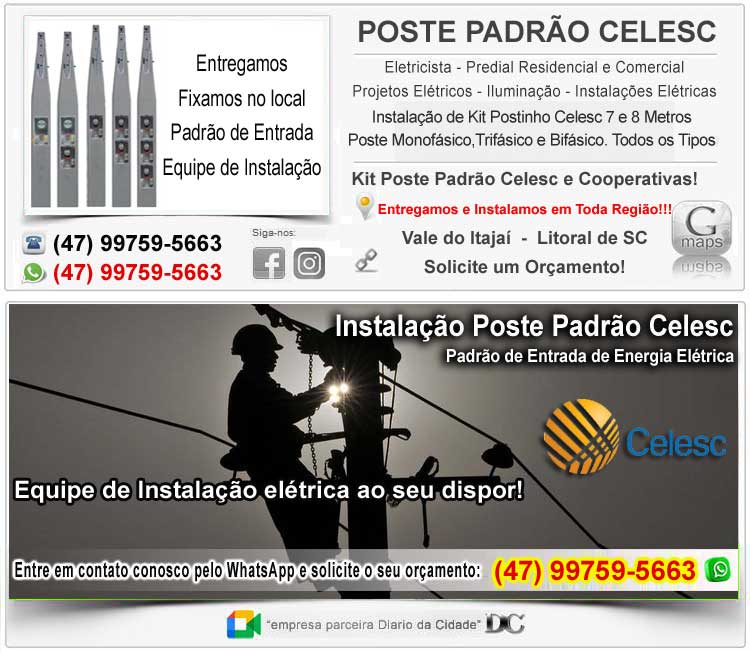 poste padrão celesc kit postinho itajaí itapema balneário camboriú luis alves tijucas porto belo morretes meia praia brava bombinhas piçarras barra velha